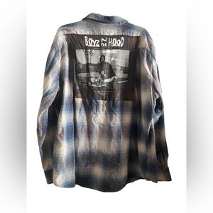 Oversized Boyz N The Hood on hand dyed XXL Croft Borrow Flannel